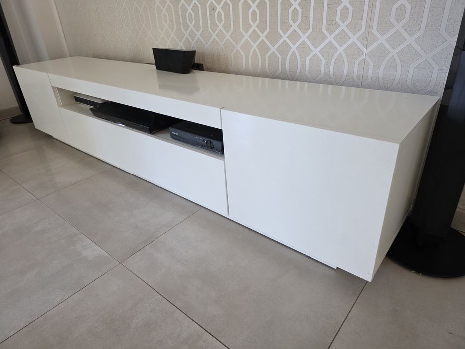 Szafka RTV 200 cm biały mat