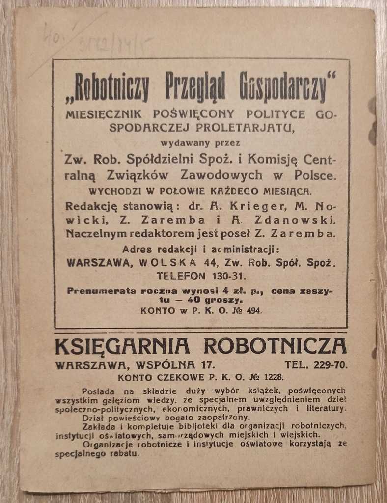 Naprawa Skarbu Rzeczypospolitej 1924 Antoni Pączek