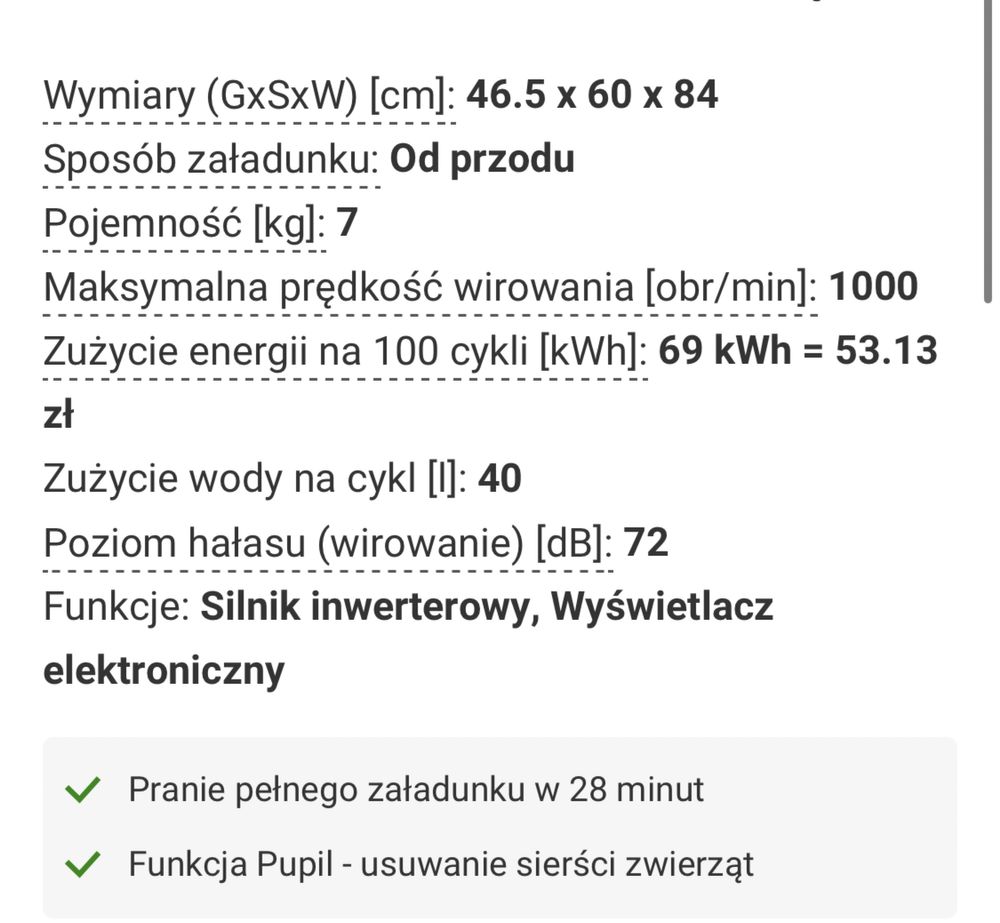 Nowa pralka becko na sprzedaz odbior Włodawa