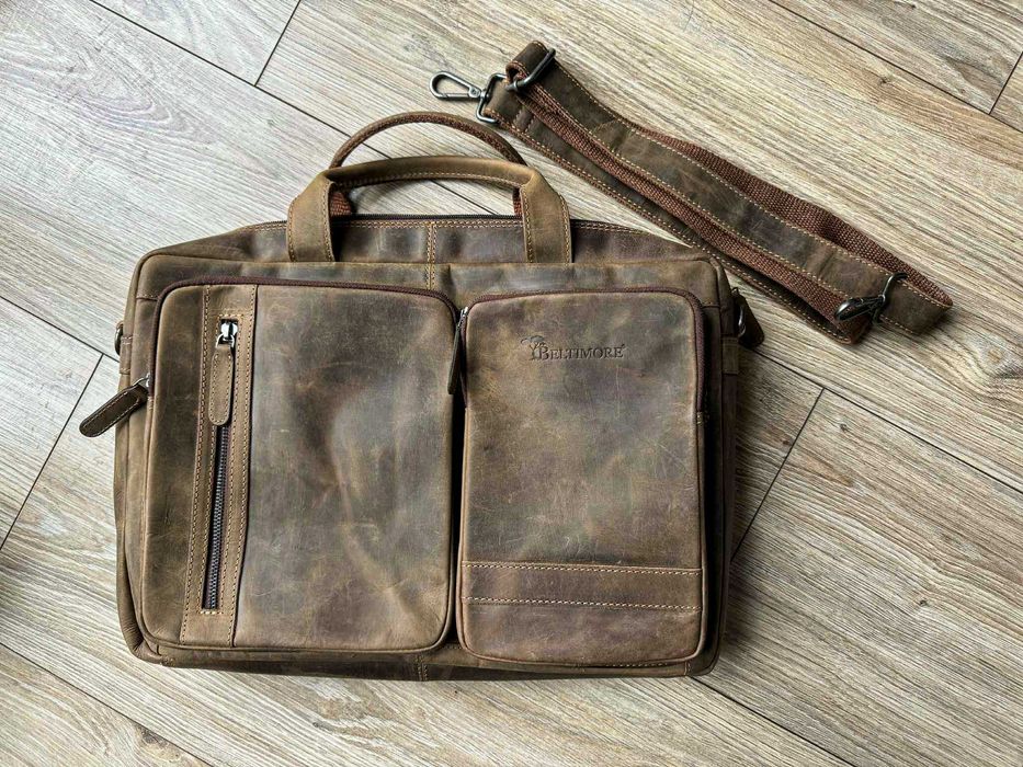 Beltimore N07 Torba męska na laptop skórzana 15,6