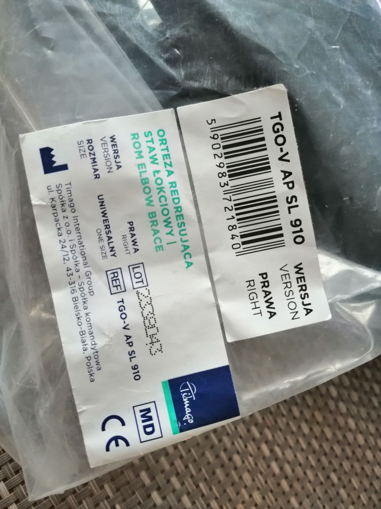 Orteza łokcia prawa