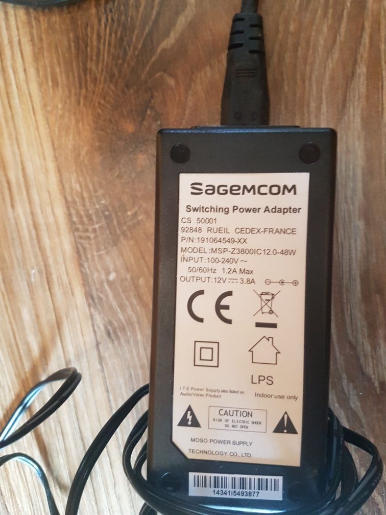 Zasilacz Sagemcon 48W / Adaptor model 240900A