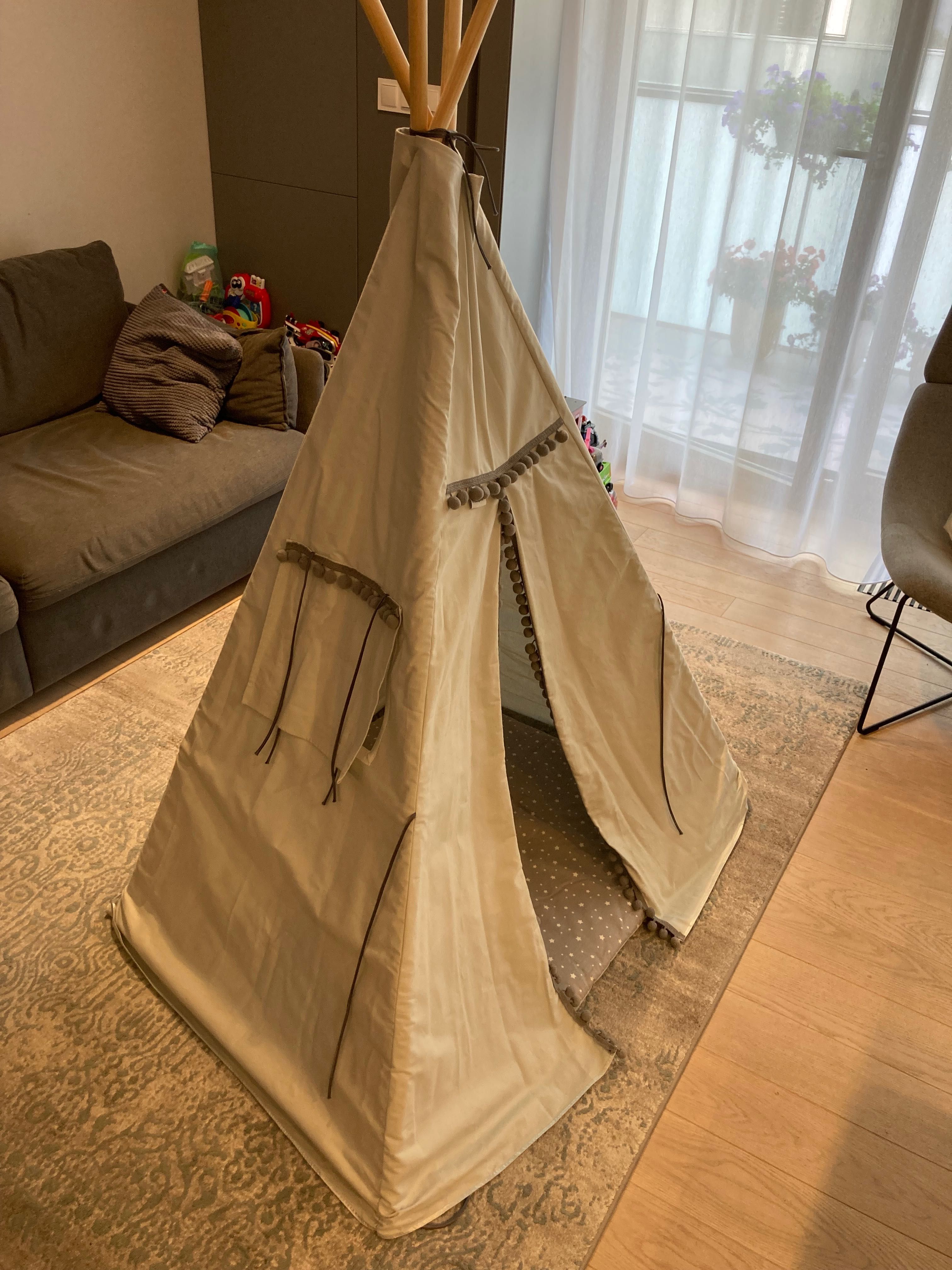 Namiot dla dzieci TIPI WIGWAM szary firmy "Malushki"