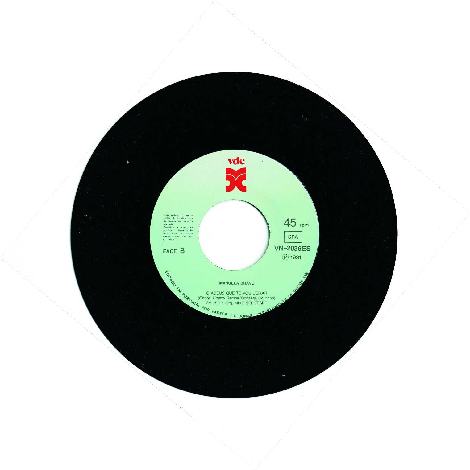 Manuela Bravo - Quando abanda chegar 1981 VDC  Disco EP 45 rpm -