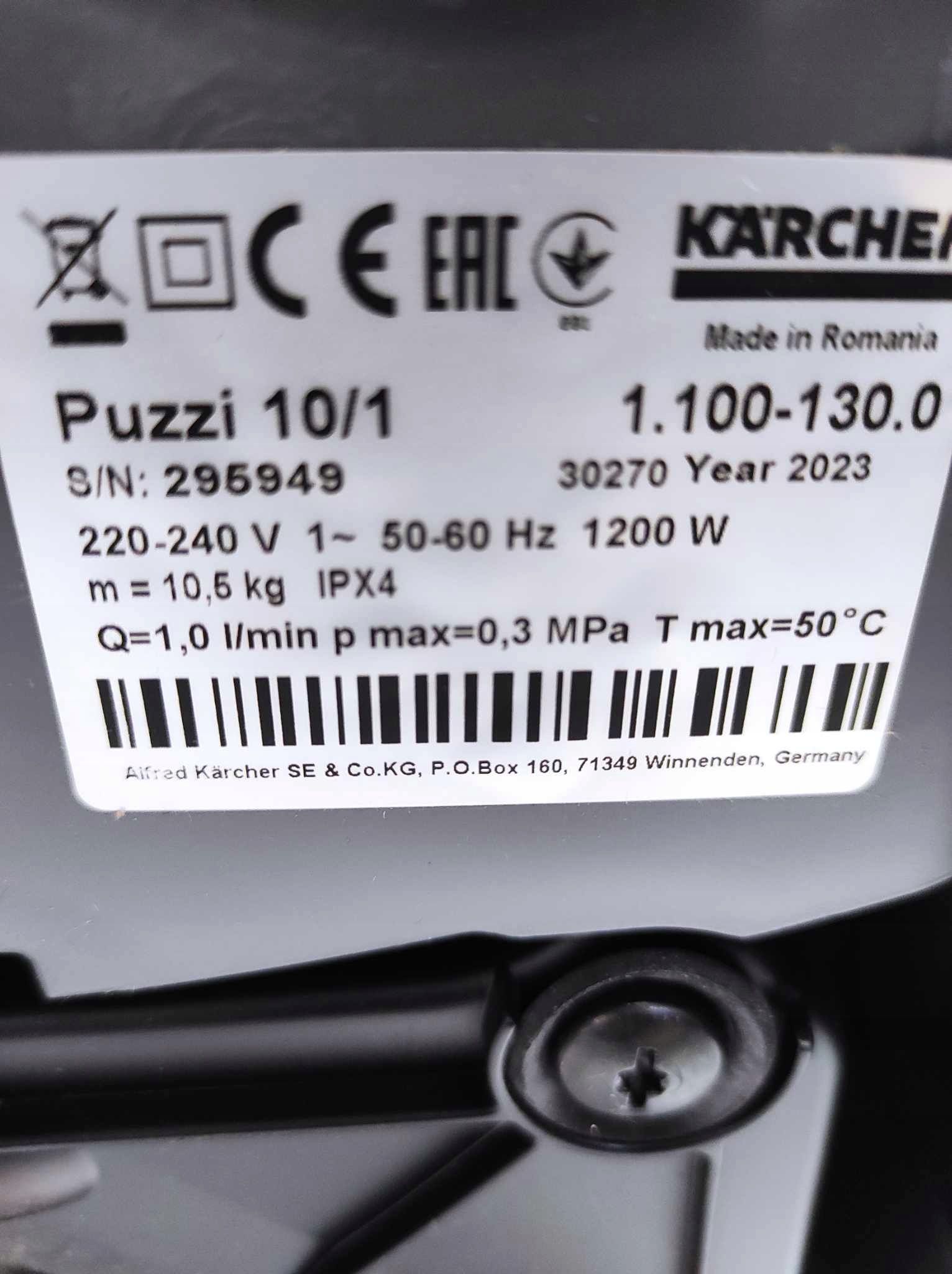 Karcher puzzi 10/1 PRO profesjonalny odkurzacz piorący nowy F VAT 23%