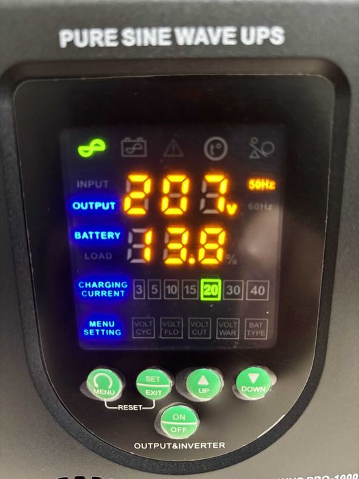 ДБЖ/инвертор 1000W с зарядкой чистый синус для котлов ИБП