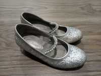 Pantofelki pantofle buciki srebrne brokatowe