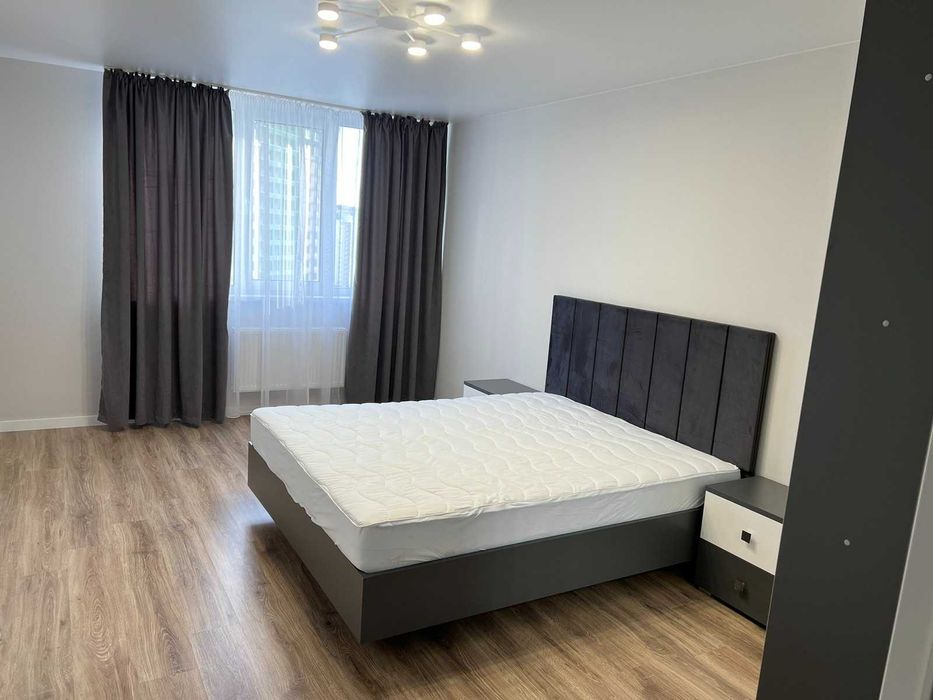 Ліжко 160 з мягким бильцем сірий велюр 160 +ламелі