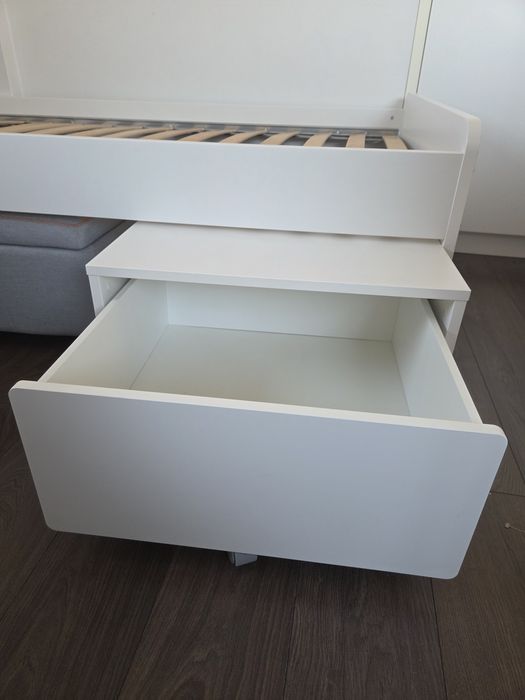 ŁÓŻKO IKEA SLAKT 90×200 cm rama łóżka i 2 pojemniki do przechowywania