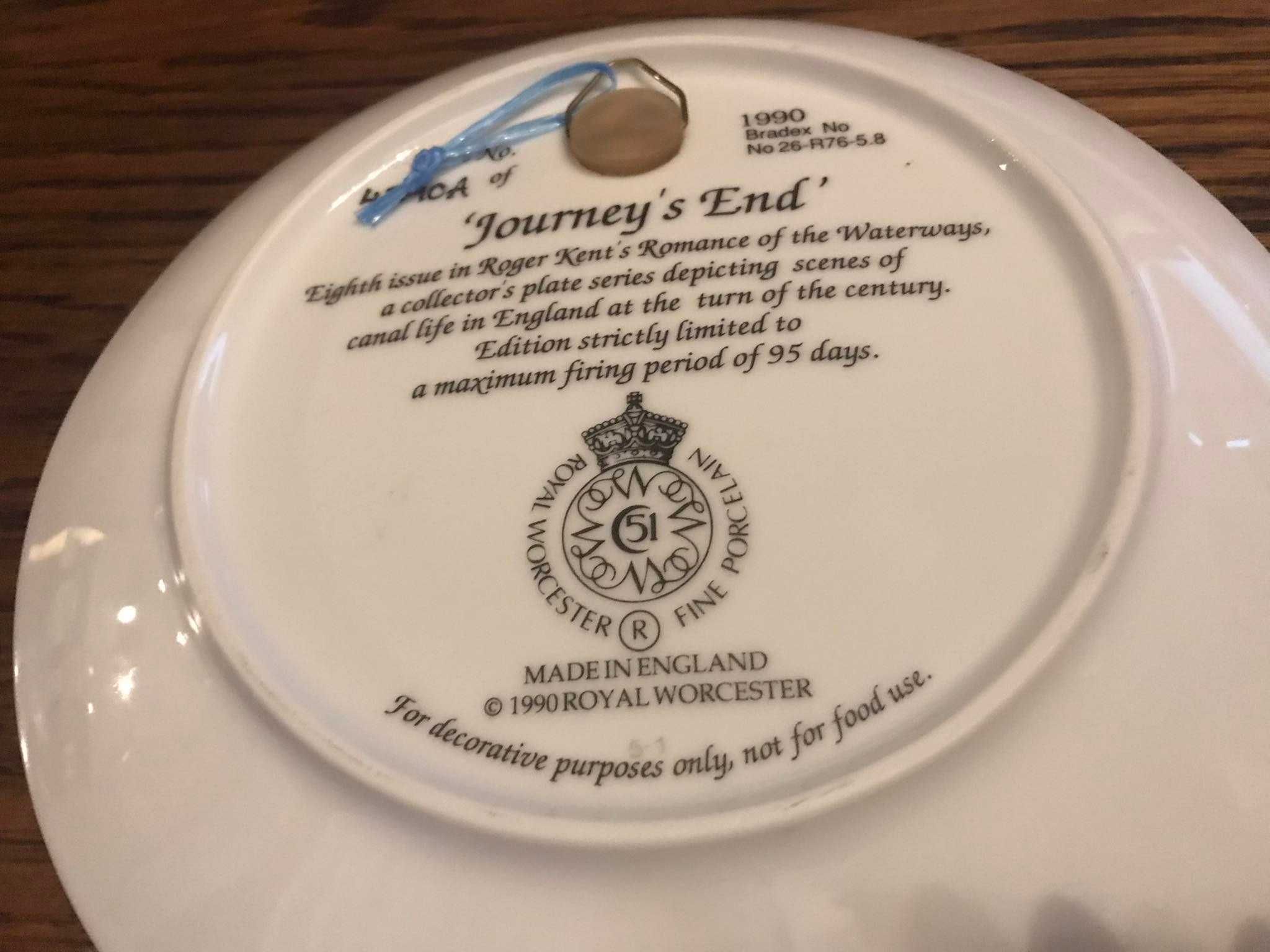 Talerz kolekcjonerski Royal Worcester Journey's End