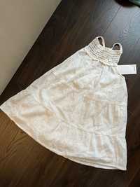 Biała sukienka letnia na ramiączkach, MNG Mango, 4-5lat/110cm