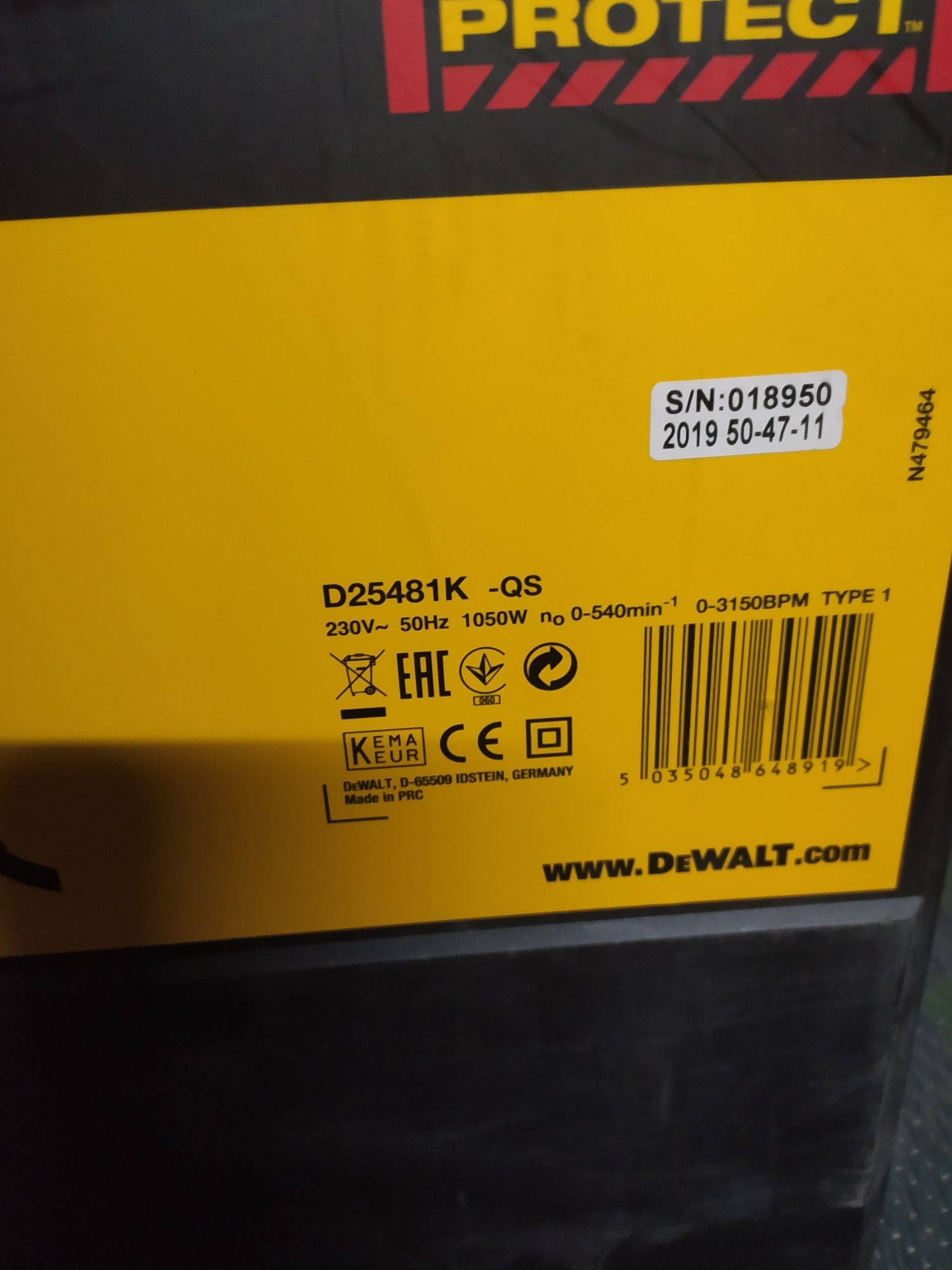 Перфоратор бочковой DeWalt D25481K