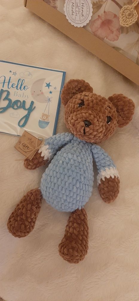 Na prezent Miś Edi - Baby shower, narodziny, chrzest, roczek Hand made