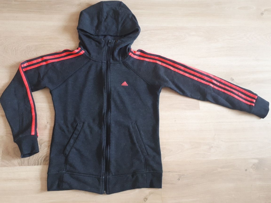 ADIDAS Sport Essentials szara rozpinana bluza z kapturem