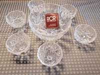 Saladeira gr+ 6 Taças peq em Cristal ROYAL CRYSTAL ROCK RCR, NOVO