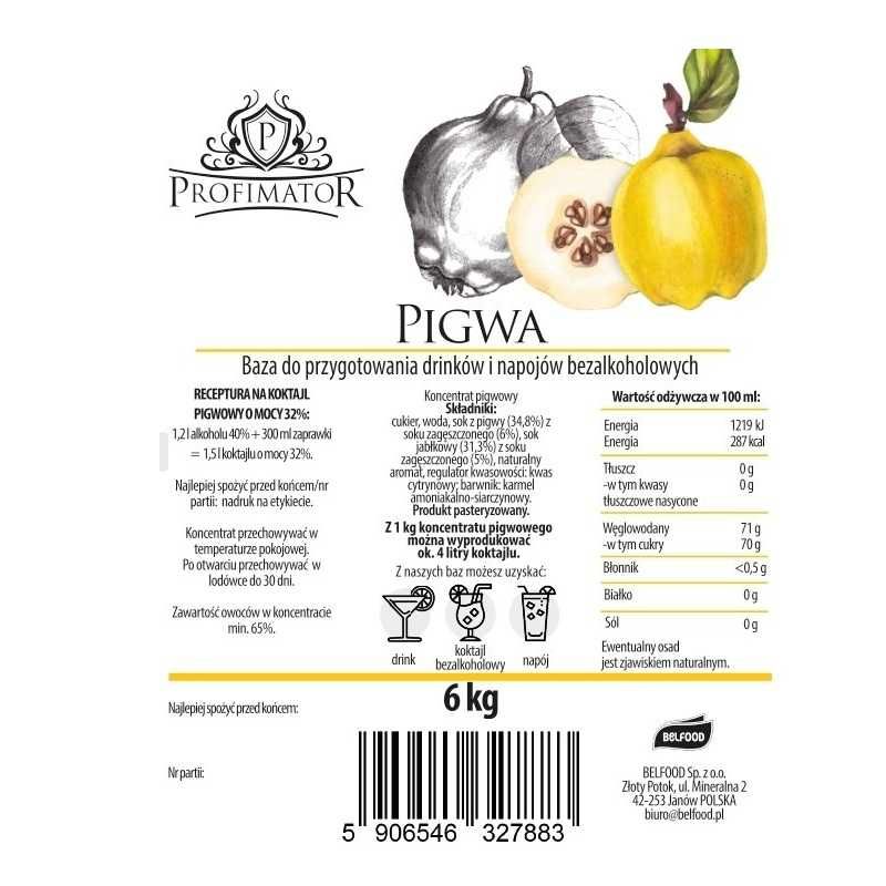 Baza do drinków i bezalkoholowych koktajli PIGWA box 6kg