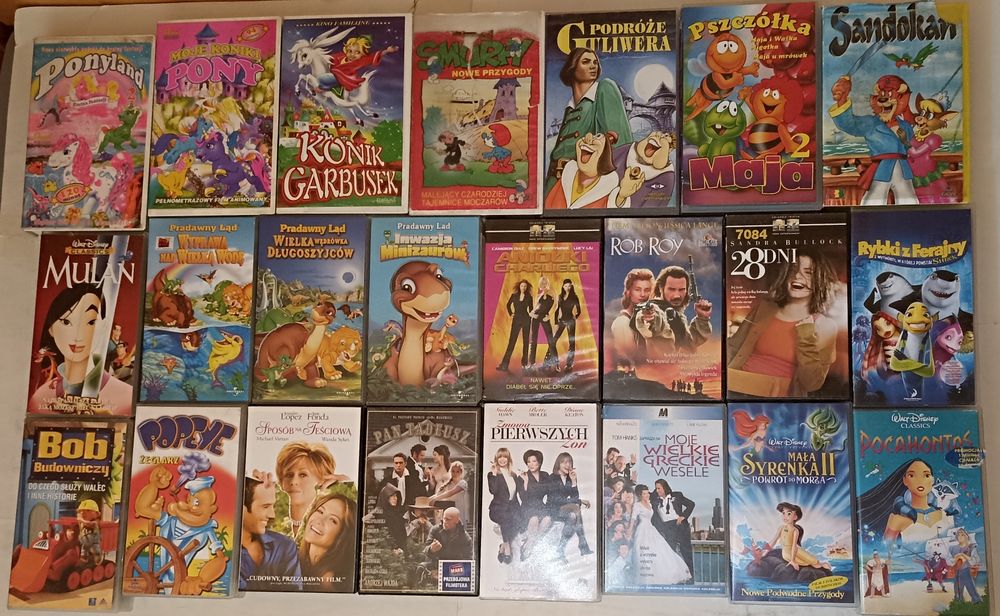Zestaw kaset wideo VHS