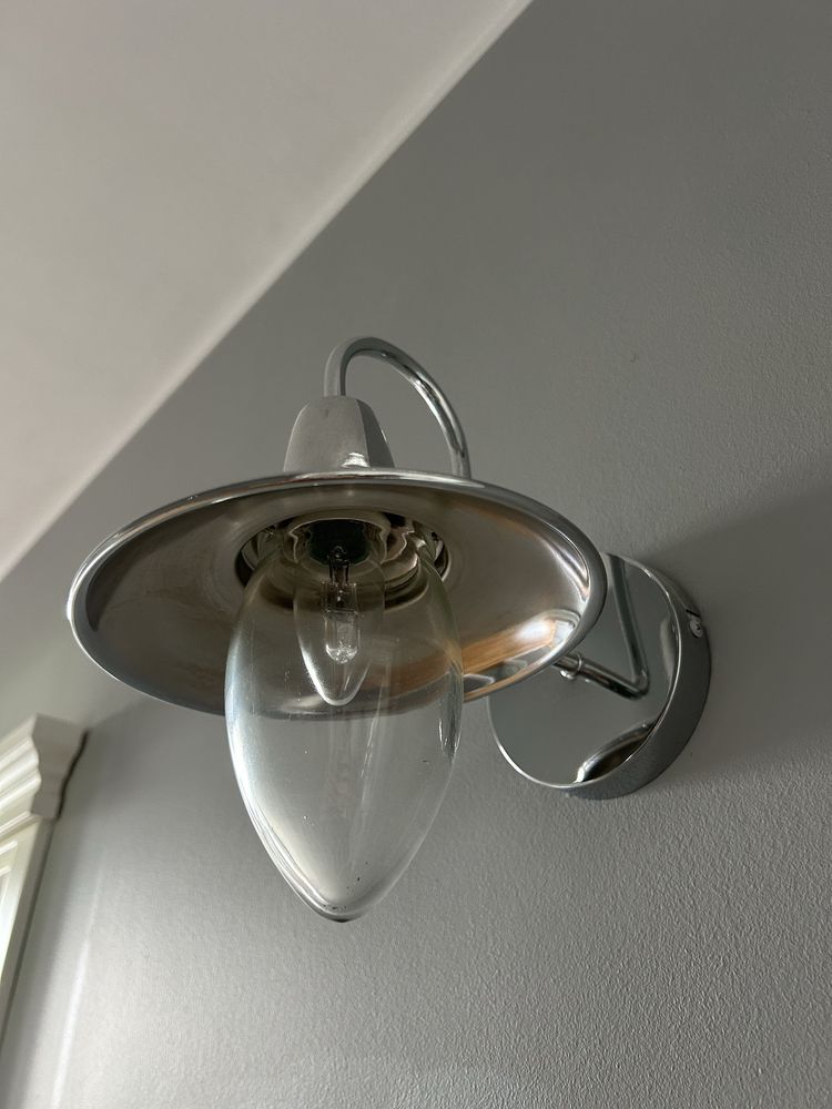 4 srebrne kinkiety/ lampy ścienne
