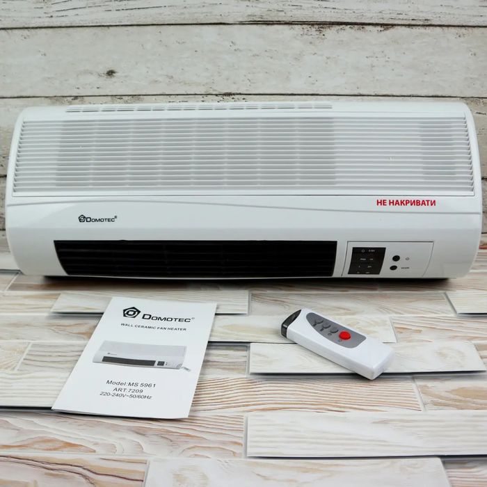 Тепловентилятор настінний обігрівач дуйка 2000 Вт Domotec ms 5962