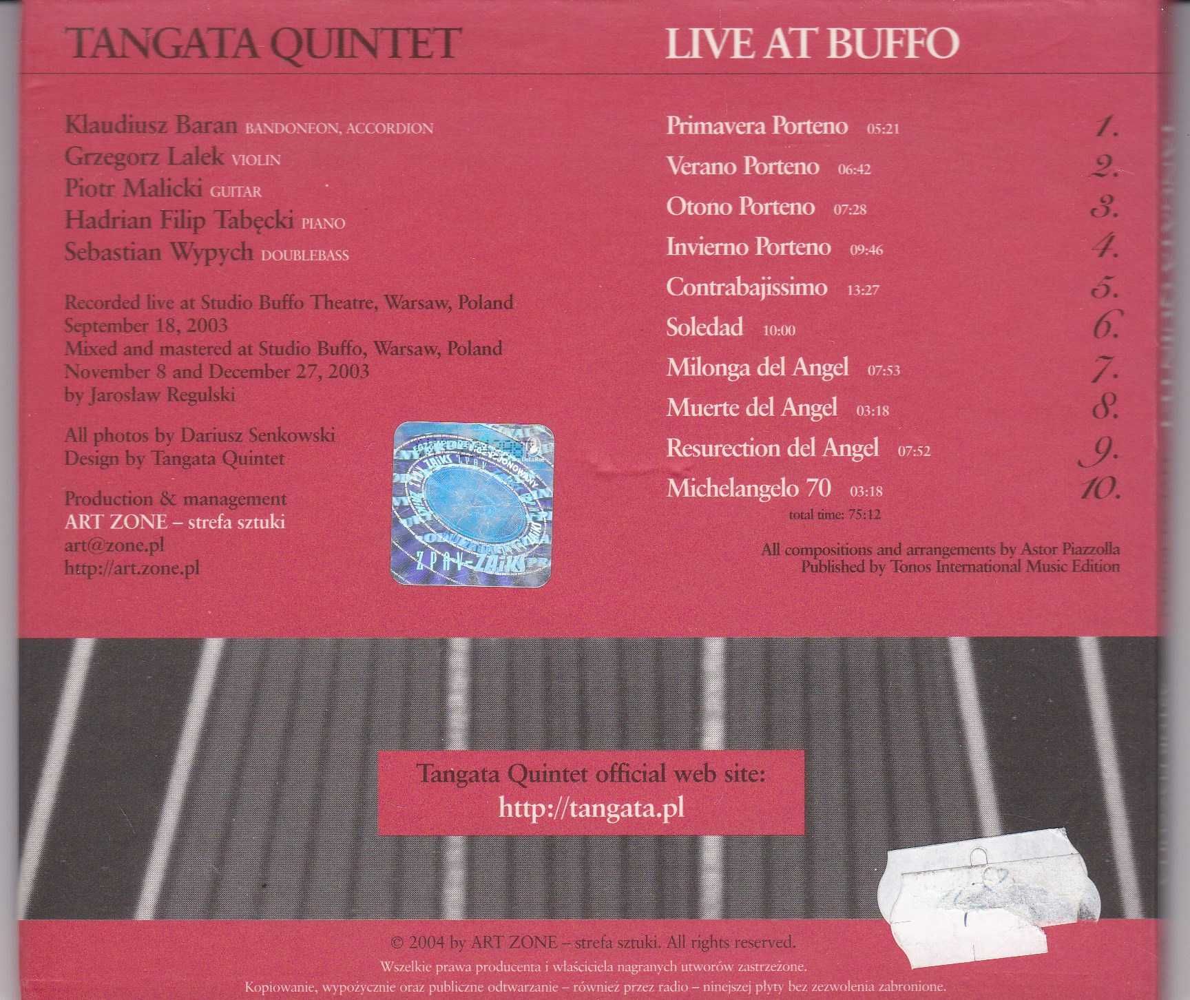 Live at buffo - Tangata Quintet CD