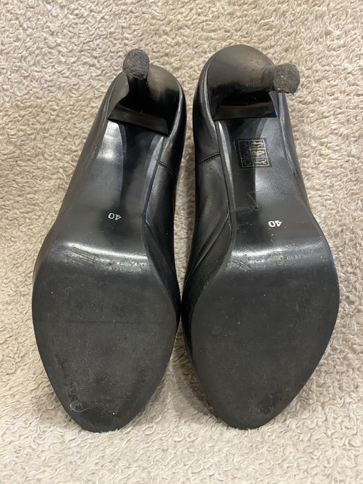 Bardzo wygodne czarne wysokie szpilki, skóra naturalna, polski produce