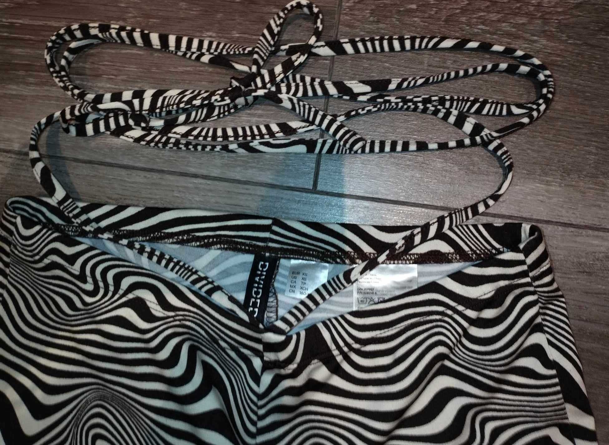 Spodnie szerokie nogawki, beż, brąz, r. 34/XS, H&M