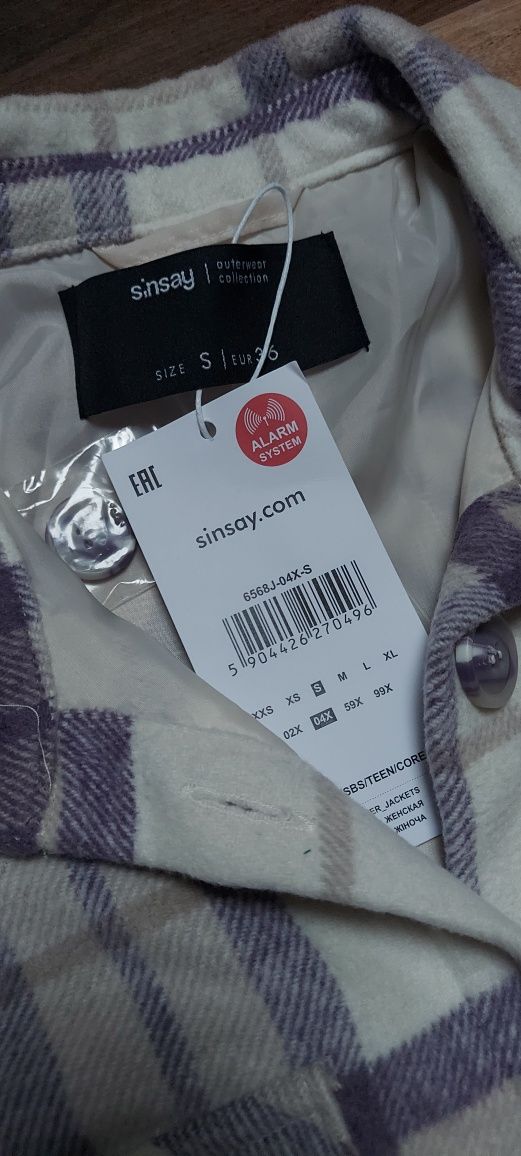Nowa koszula wierzchnia w kratkę Sinsay r.S oversize kurtka koszulowa