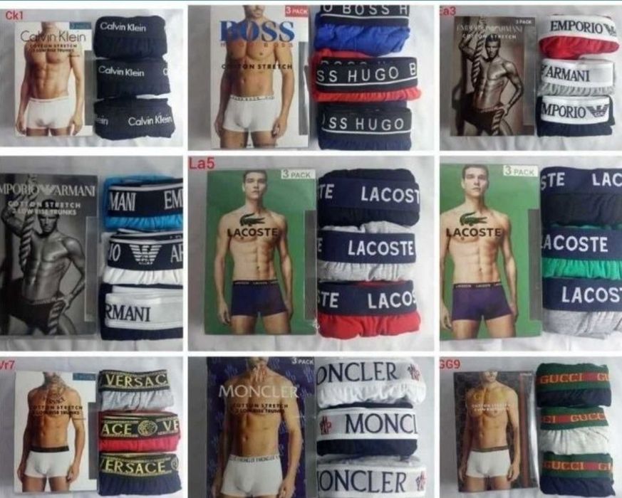 WYPRZEDAŻ Nowe Bokserki Męskie 3pak Tommy Armani CK Hugo Boss Calvin