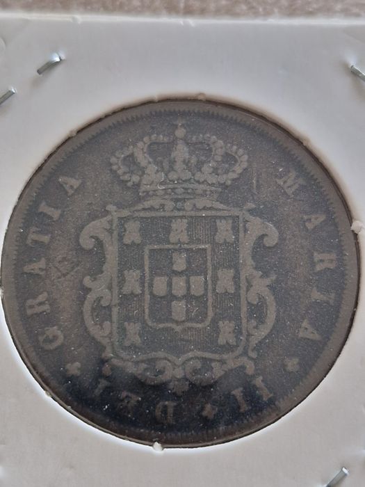 Moeda de X Reis 1851 D. Maria II
