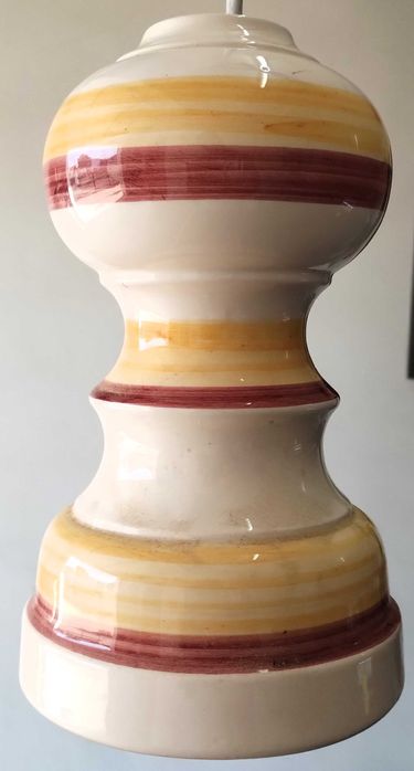 Candeeiro Antigo Cerâmica Pintado Mão