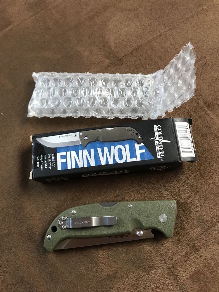 Cold Steel finn wolf oliv noz skladany survival buschcraft