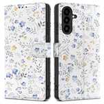 Etui Tech-Protect Wallet na Samsung Galaxy A26/5G - stokrotki z liśćmi