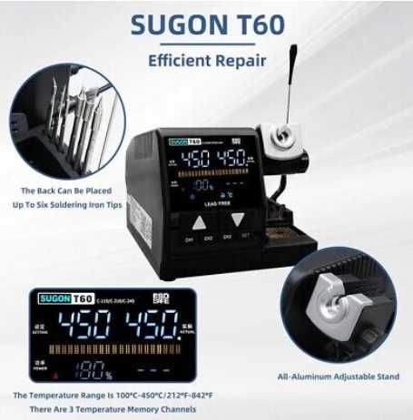 Lead free паяльная станция Sugon T60 с ручками 210 115 Гарантия 1 г