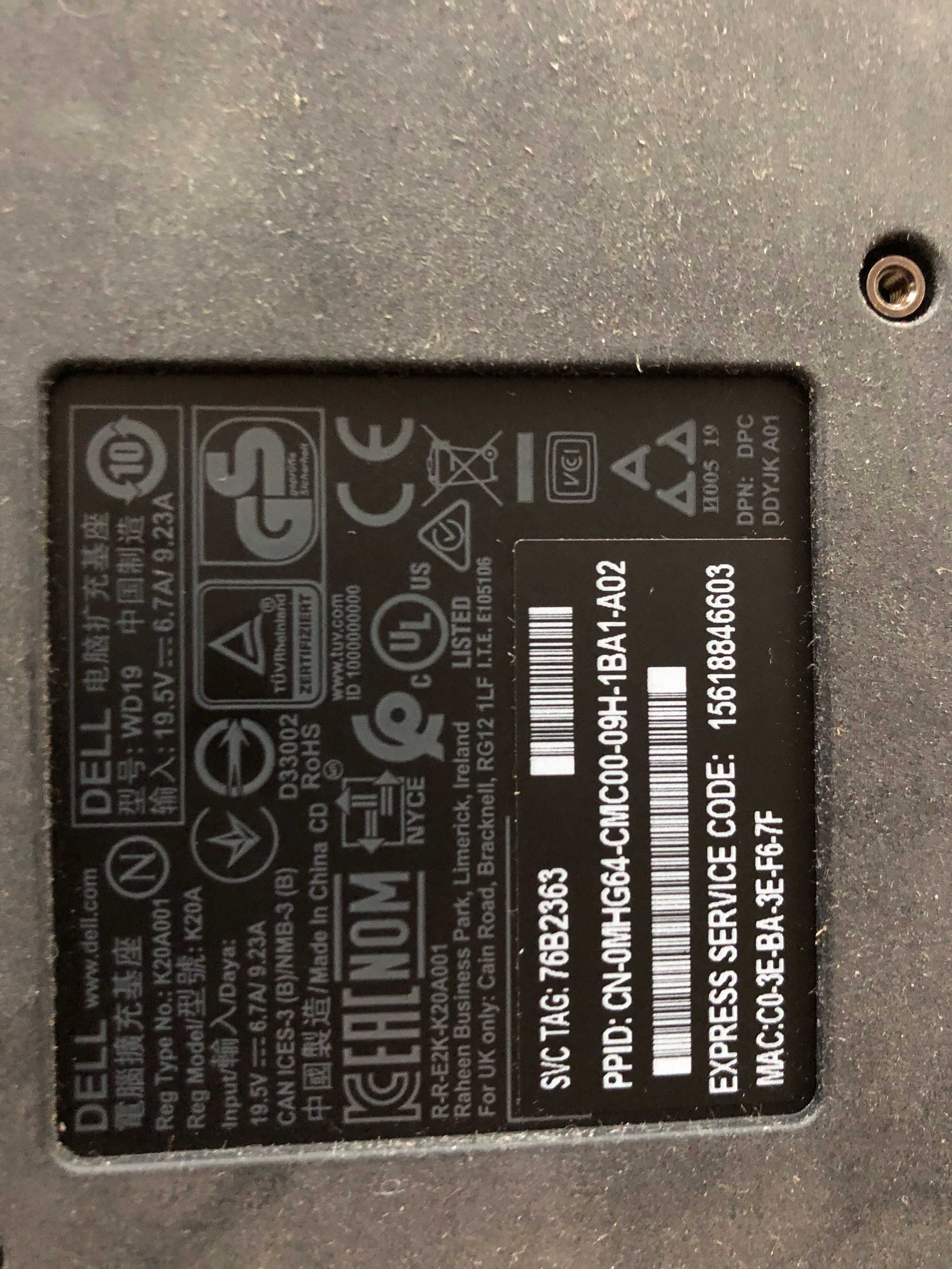 Stacja dokująca Dell WD19 z zasilaczem 130W