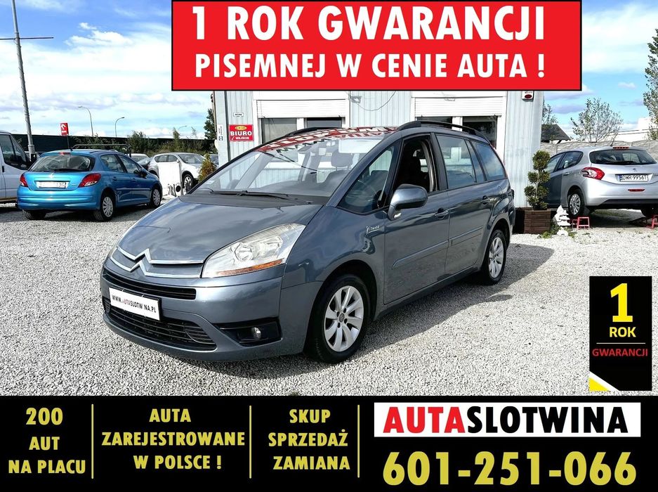 Citroën C4 Grand Picasso 1 ROK GWARANCJI W CENIE AUTA, Zamiana, 7 osób, mały przebieg