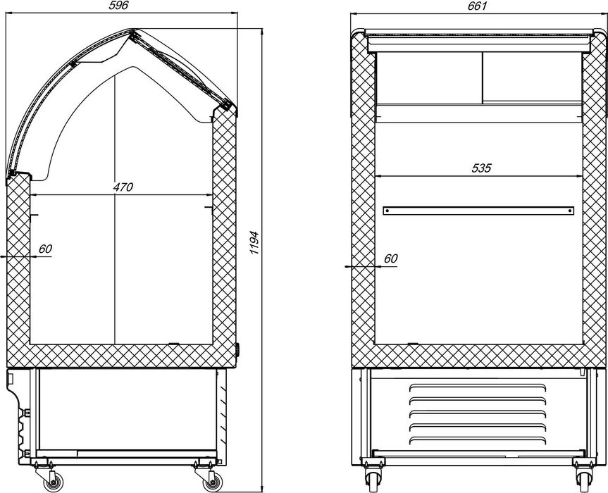 Witryna do lodów gałkowych na 3 smaki, dystrybutor, witryna mroźnicza