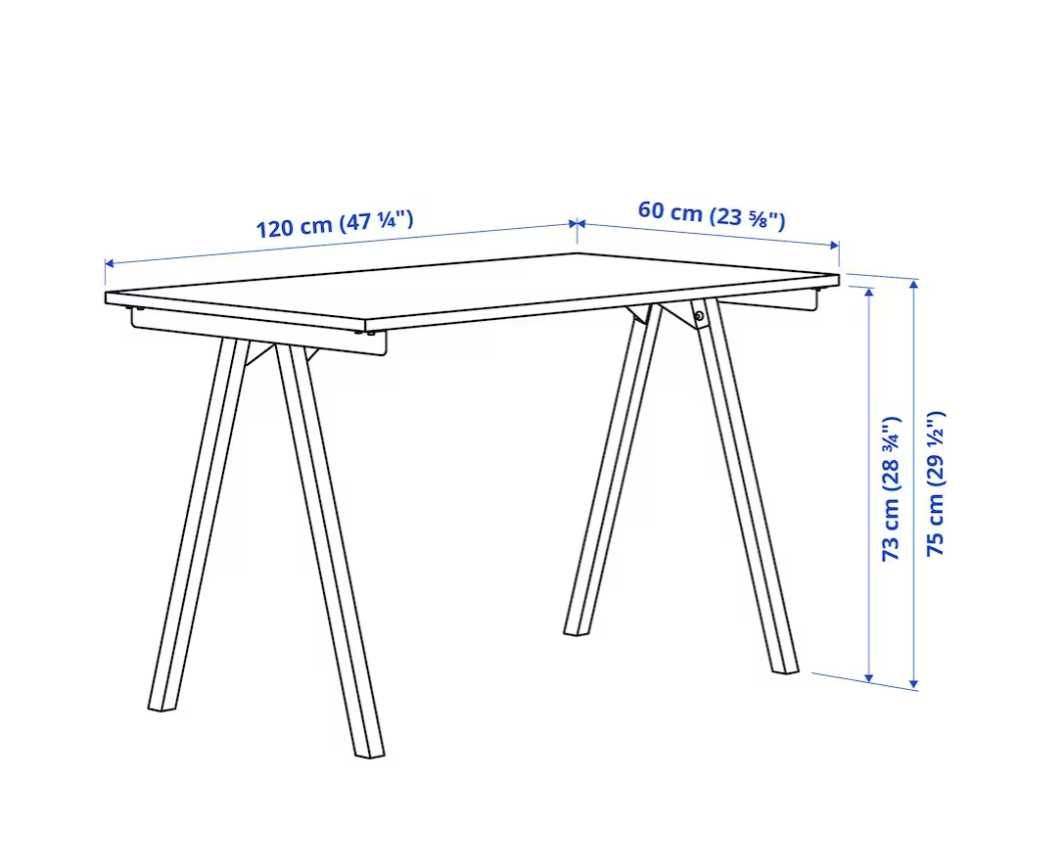 Biurko Trotten TROTTEN Ikea beżowy/biały 120x80 cm