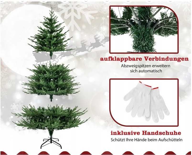 Sztuczna choinka – 183 cm, LED 280, nowa