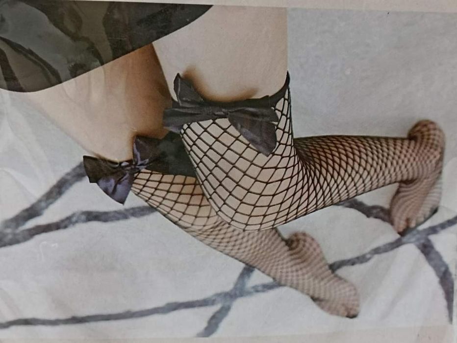 Чулки сеточка чёрные