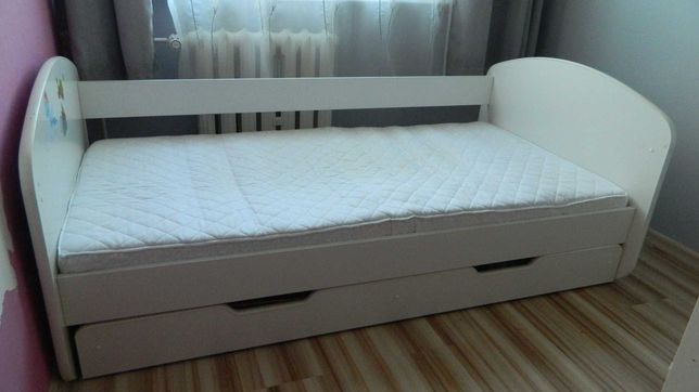 Łóżko dziecięce Happy z szufladą , białe 164 cm.