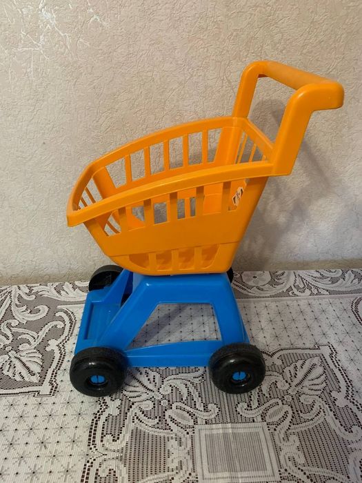 Дитячий візочок іграшковий, набір продукти (фрукти, овочі та ін.)