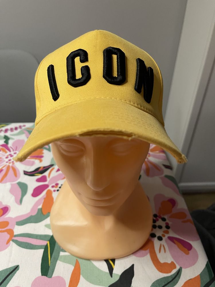 Dsquared Icon żółta czapka z daszkiem regulowana uniseks