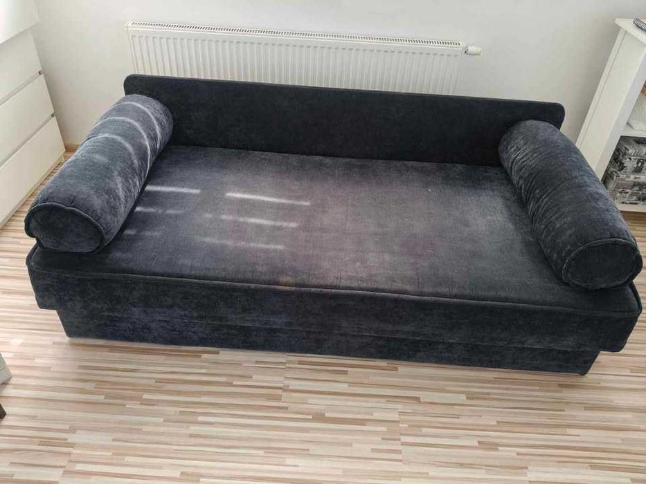 Sofa, z pojemnikiem na pościel, 90x200 cm, + PUFA!