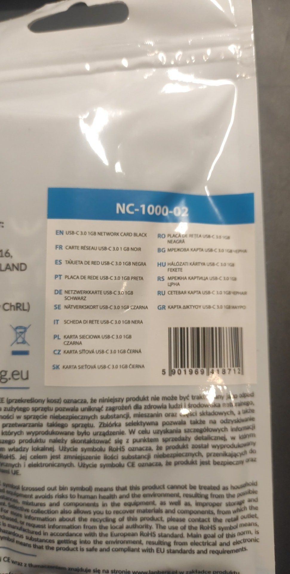 Karta sieciowa USB-C 3.0 1 GB