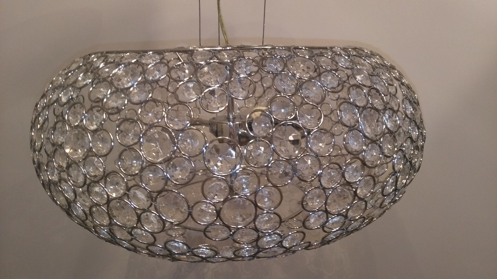 Lampa wisząca Avella, kryształki, chrom , metal, szkło