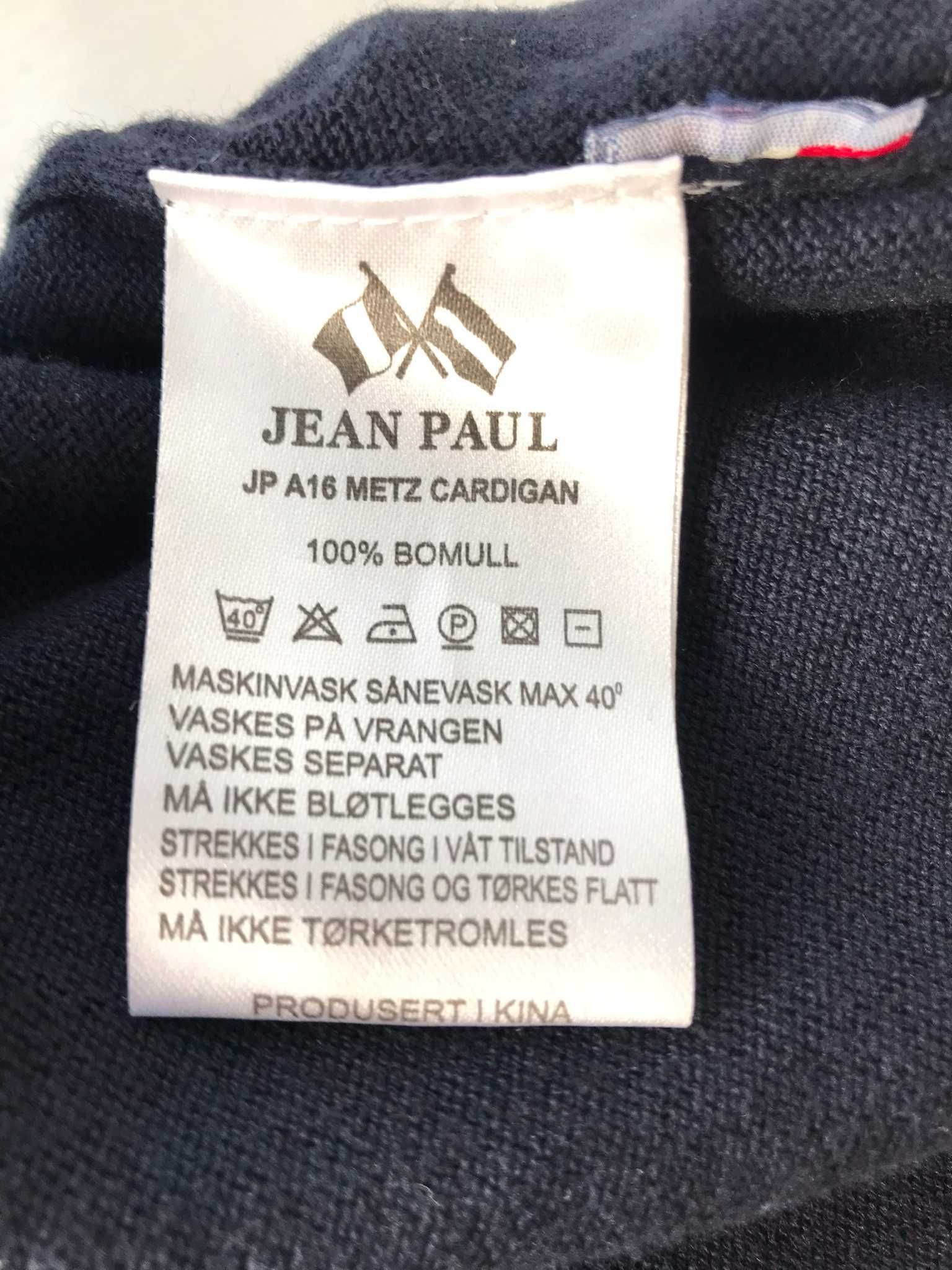 Granatowy sweter rozpinany kardigan Jean Paul L bawełniany basic