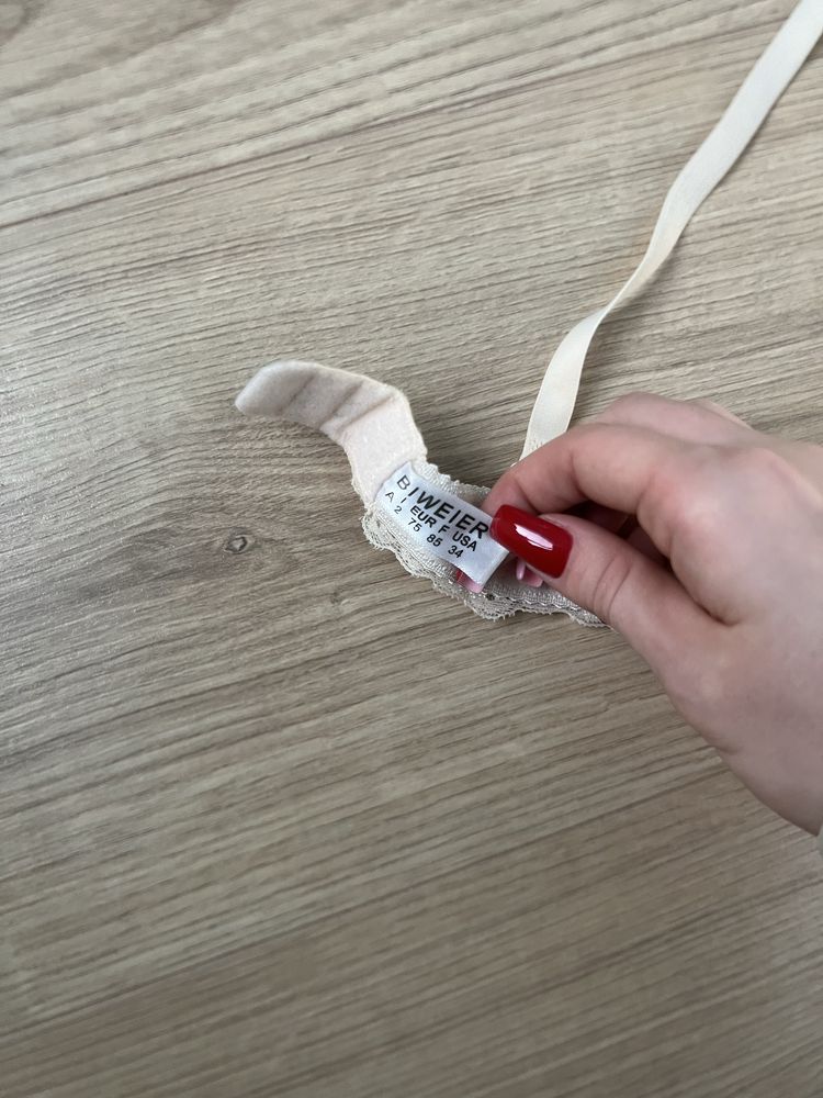Biweier 75 A kremowy beżowy biustonosz stanik push up push-up