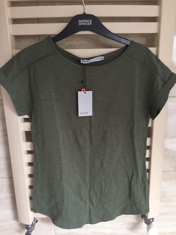 Nowy t-shirt Oasis xs bluzka khaki zielony