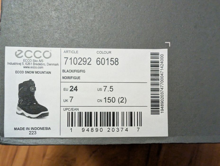 Zimowe buty śniegowce ECCO SNOW MOUNTAIN Gore-Tex BOA rozmiar 24