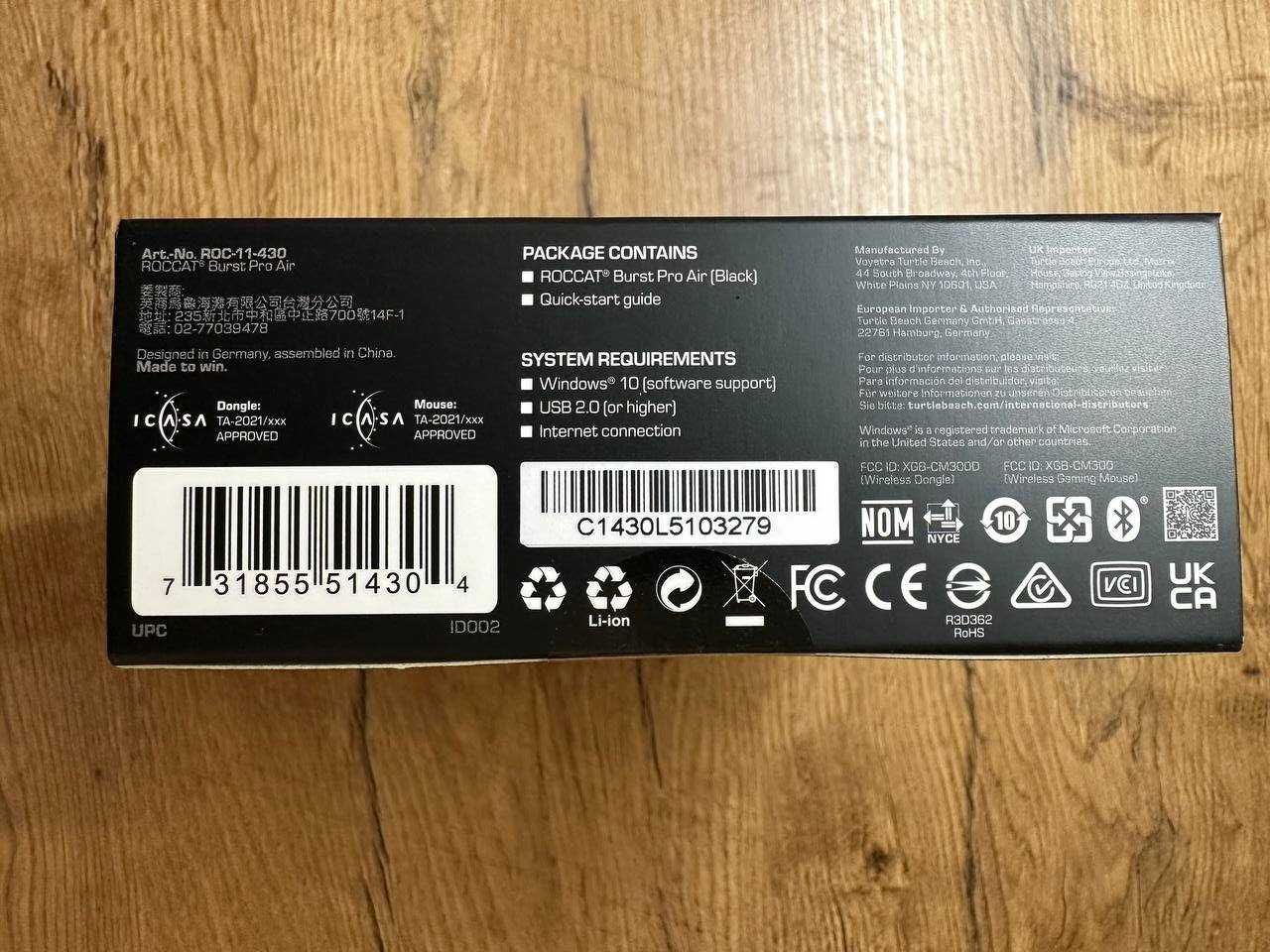 Мышь ROCCAT Burst Pro Air Black (ROC-11-430) Новые!